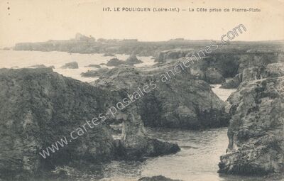 Carte postale ancienne La Côte prise de Pierre-Plate — Le Pouliguen (Loire-Atlantique)