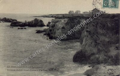 Carte postale ancienne Derniers chalets avant d'arriver à la Tour Rochereau — Le Pouliguen (Loire-Atlantique)