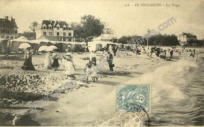 Carte postale ancienne La Plage — Le Pouliguen (Loire-Atlantique)