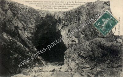 Carte postale ancienne Grotte des Korrigans — Le Pouliguen (Loire-Atlantique)