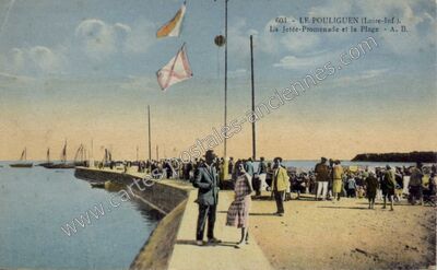 Carte postale ancienne La Jetée-Promenade et la Plage — Le Pouliguen (Loire-Atlantique)