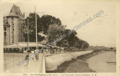 Carte postale ancienne La Promenade vers La Potinière — Le Pouliguen (Loire-Atlantique)