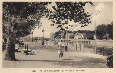 Carte postale ancienne La Promenade et le Port — Le Pouliguen (Loire-Atlantique)