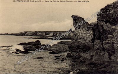 Carte postale ancienne Vers la Pointe Saint-Gildas - Le Bec d'Aigle — Préfailles (Loire-Atlantique)