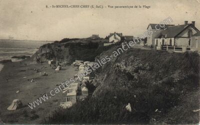 Carte postale ancienne Vue panoramique de la Plage — Saint-Michel-Chef-Chef (Loire-Atlantique)