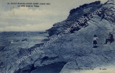 Carte postale ancienne La Côte près la Plage — Saint-Michel-Chef-Chef (Loire-Atlantique)