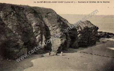 Carte postale ancienne Rochers et Grottes de la Source — Saint-Michel-Chef-Chef (Loire-Atlantique)