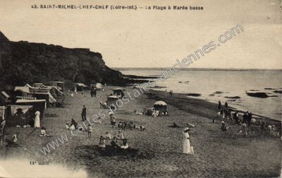 Carte postale ancienne La Plage à Marée basse — Saint-Michel-Chef-Chef (Loire-Atlantique)