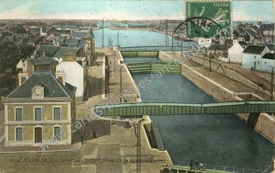 Carte postale ancienne Vue Générale du Port, prise de la Nouvelle Entrée — Saint-Nazaire (Loire-Atlantique)