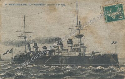 Carte postale ancienne Le "Victor-Hugo" Croiseur de 1° rang — Saint-Nazaire (Loire-Atlantique)