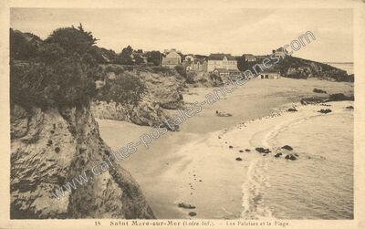 Carte postale ancienne Les Falaises et la Plage — Saint-Nazaire (Loire-Atlantique)