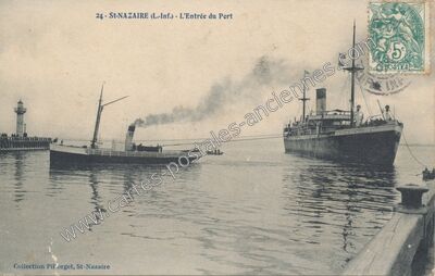 Carte postale ancienne L'Entrée du Port — Saint-Nazaire (Loire-Atlantique)