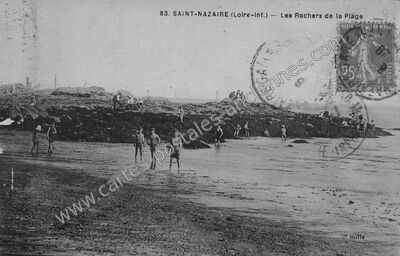 Carte postale ancienne Les Rochers de la Plage — Saint-Nazaire (Loire-Atlantique)