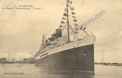Carte postale ancienne Le Paquebot Transatlantique " France — Saint-Nazaire (Loire-Atlantique)