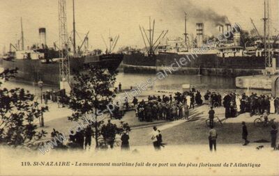 Carte postale ancienne Le mouvement maritime fait de ce port un des plus florissant de l'Atlantique — Saint-Nazaire (Loire-Atlantique)