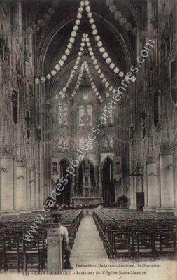 Carte postale ancienne Intérieur de l'Église Saint-Nazaire — Saint-Nazaire (Loire-Atlantique)