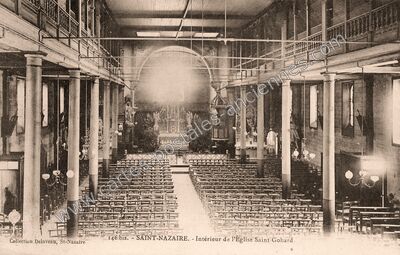 Carte postale ancienne Intérieur de l'Église Saint Gohard — Saint-Nazaire (Loire-Atlantique)