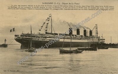 Carte postale ancienne Départ de La France — Saint-Nazaire (Loire-Atlantique)
