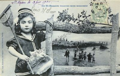 Carte postale ancienne De St-Nazaire recevez mon souvenir — Saint-Nazaire (Loire-Atlantique)