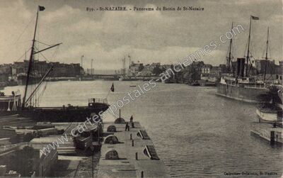 Carte postale ancienne Panorama du Bassin — Saint-Nazaire (Loire-Atlantique)