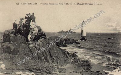 Carte postale ancienne Dans les Rochers de Ville-ès-Martin - Le Dupetit Thouars sur l'eau — Saint-Nazaire (Loire-Atlantique)