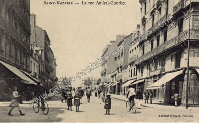 Carte postale ancienne La rue Admiral-Courbet — Saint-Nazaire (Loire-Atlantique)