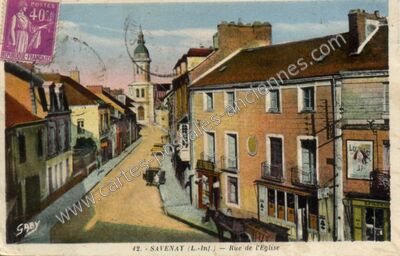 Carte postale ancienne Rue de l'Eglise — Savenay (Loire-Atlantique)