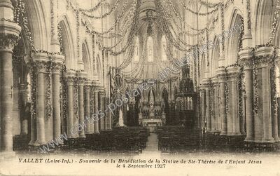 Carte postale ancienne Souvenir de la Bénédiction de la Statue de Ste-Thérèse de l'Enfant Jésus — Vallet (Loire-Atlantique)