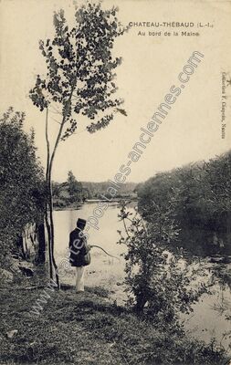 Carte postale ancienne Au bord de la Maine — Château-Thébaud (Loire-Atlantique)