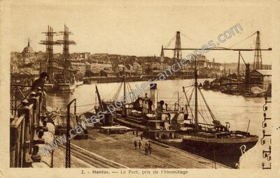 Carte postale ancienne Le Port, pris de l'Hermitage — Nantes (Loire-Atlantique)