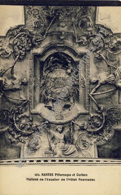 Carte postale ancienne Plafond de l'Escalier de l'Hôtel Rosmadec — Nantes (Loire-Atlantique)