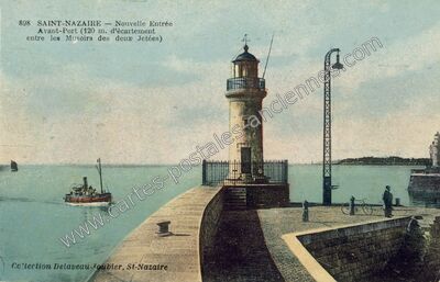 Carte postale ancienne Nouvelle Entrée Avant-Port (120 m. d'écartement entre les Musoirs des deux Jetées) — Saint-Nazaire (Loire-Atlantique)