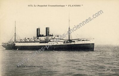 Carte postale ancienne Le Paquebot Transatlantique “ FLANDRE ” — Saint-Nazaire (Loire-Atlantique)