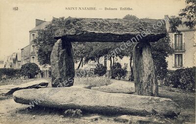 Carte postale ancienne Dolmen Trilithè — Saint-Nazaire (Loire-Atlantique)