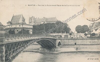 Carte postale ancienne Port de la Rotonde et Place de la Cuchoss-Anne — Nantes (Loire-Atlantique)