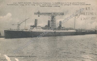 Carte postale ancienne Chantiers de l'Atlantique - Le Lutetia — Saint-Nazaire (Loire-Atlantique)
