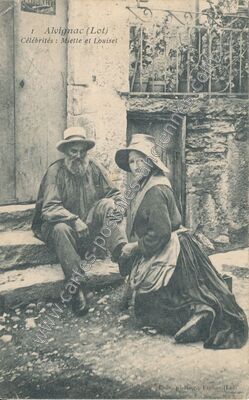 Carte postale ancienne Célébrités : Miette et Louiset — Alvignac (Lot)