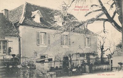 Carte postale ancienne Hôtel CARBOIS — Alvignac (Lot)