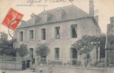 Carte postale ancienne Villa Clara — Alvignac (Lot)