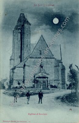 Carte postale ancienne Eglise d'Assier — Assier (Lot)