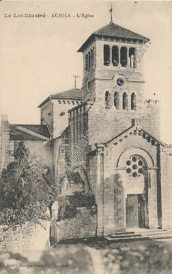 Carte postale ancienne L'Eglise — Aujols (Lot)