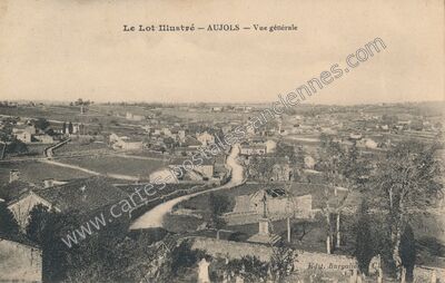 Carte postale ancienne Vue générale — Aujols (Lot)
