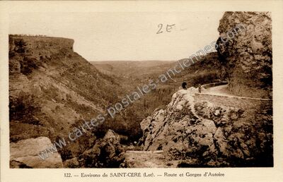 Carte postale ancienne Route et Gorges d'Autoire — Autoire (Lot)