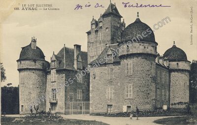 Carte postale ancienne Chateau d'Aynac — Aynac (Lot)