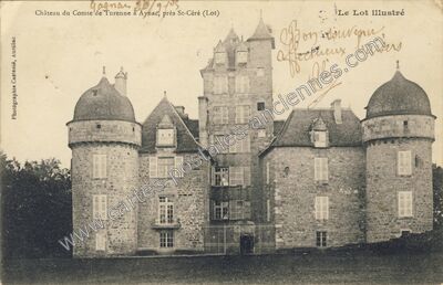 Carte postale ancienne Chateau d'Aynac — Aynac (Lot)