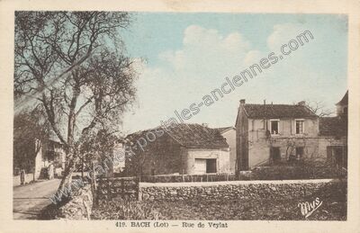 Carte postale ancienne Rue de Veylat — Bach (Lot)