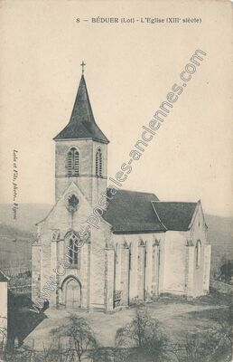 Carte postale ancienne L'Eglise (XIIIe siècle) — Béduer (Lot)