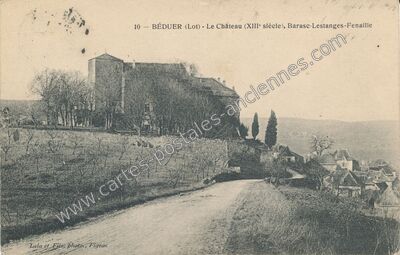 Carte postale ancienne Le Château (XIIIe siècle), Barasc-Lestanges-Fenaille — Béduer (Lot)