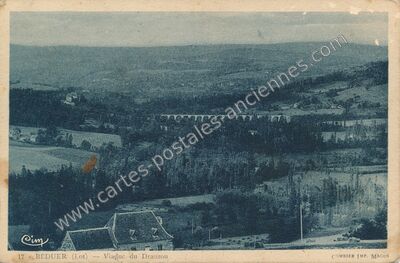Carte postale ancienne Viaduc du Drauzou — Béduer (Lot)