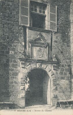 Carte postale ancienne Entrée du Château — Béduer (Lot)